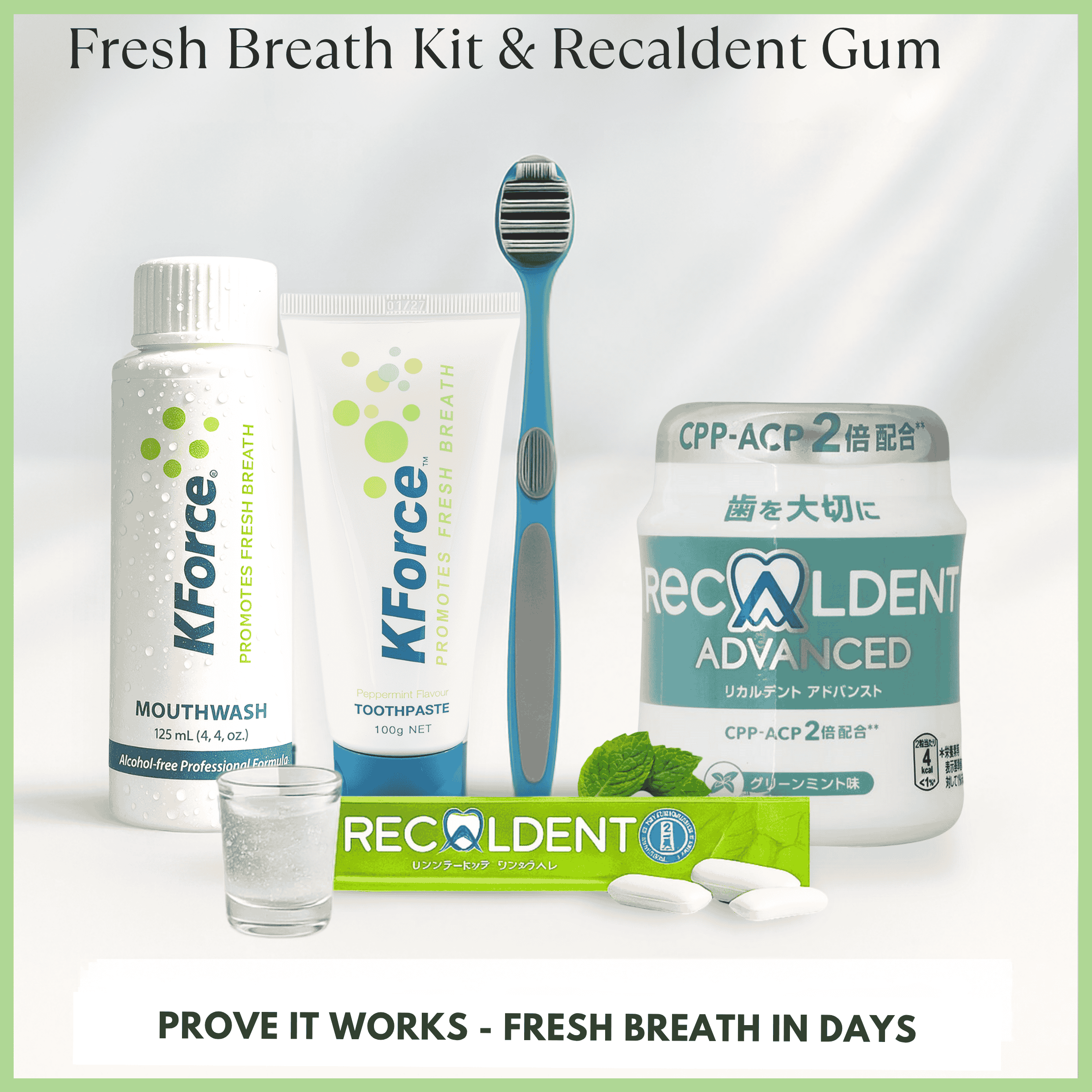 Bundle - KForce Fresh Breath Kit & Recaldent Gum