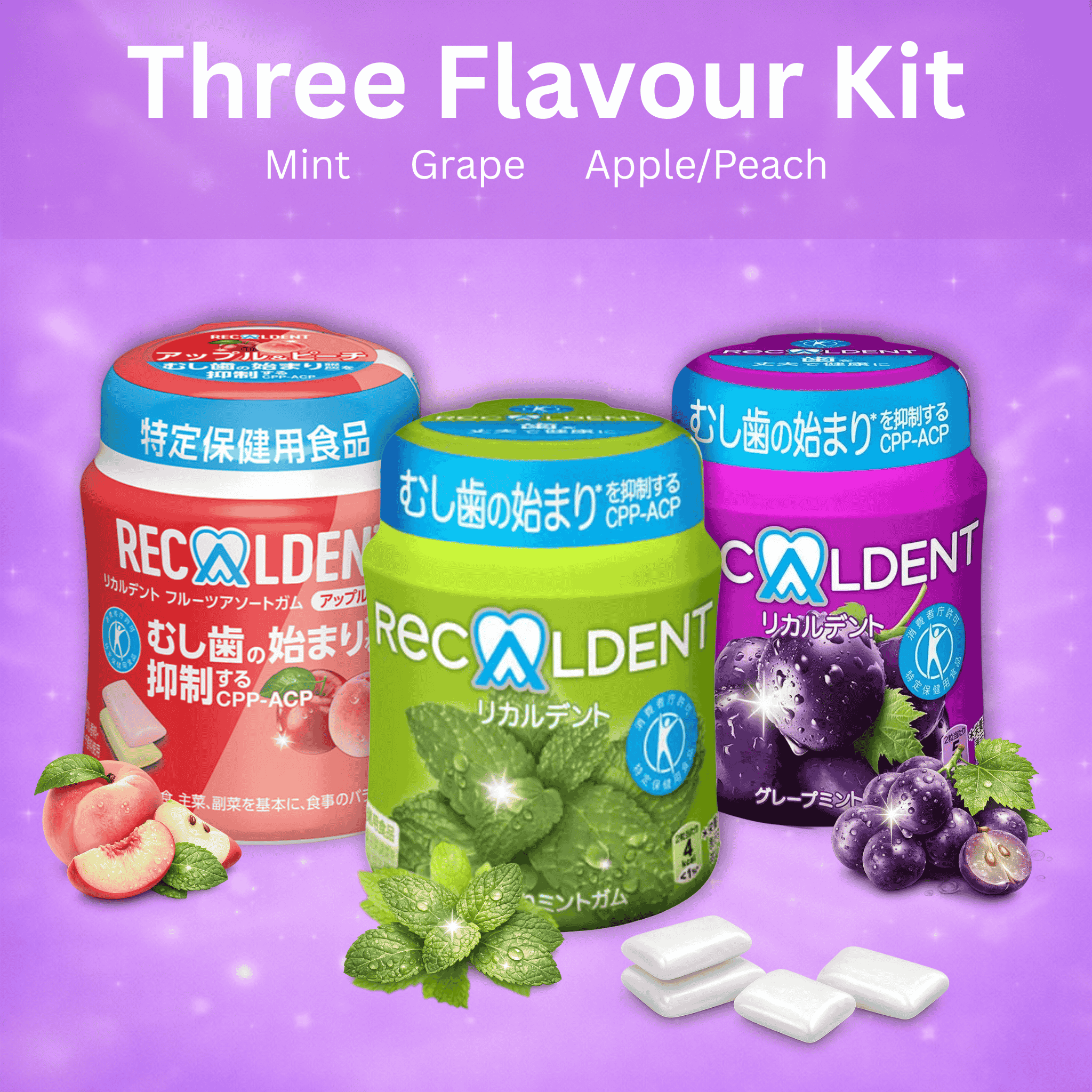 Recaldent Flavour Bundle — Sugar-Free Chewing Gum (3 Flavours)