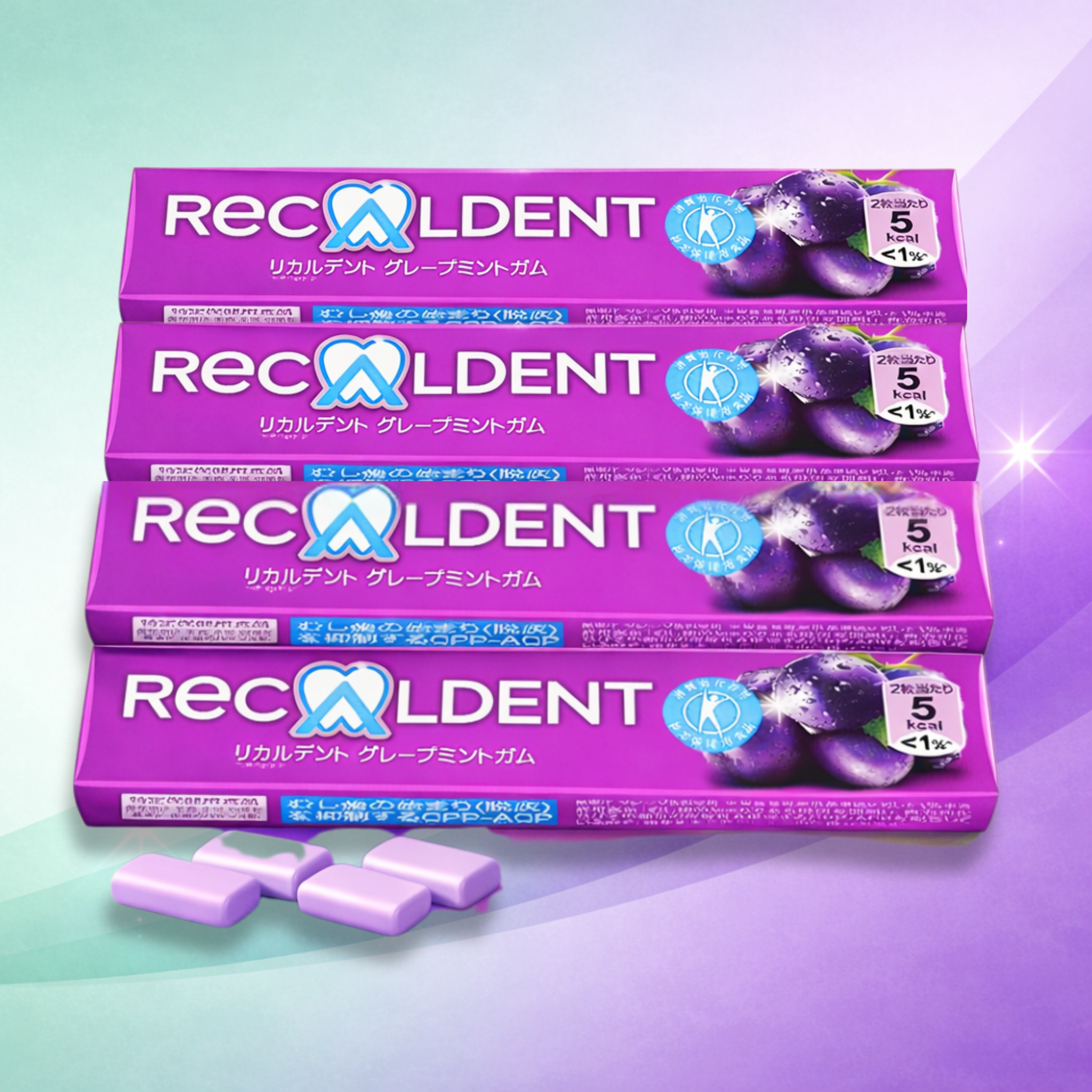Recaldent Grape (Stick) — Sugar-Free Chewing Gum (56 Pieces)