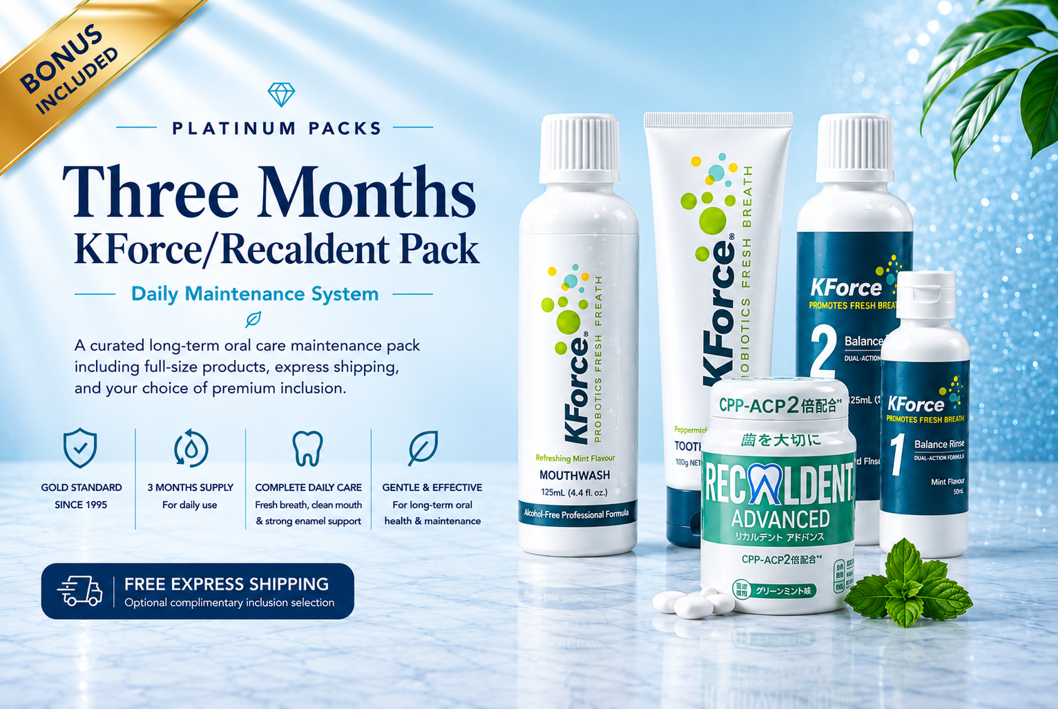 SAVE 30% - 3 KForce Refill & Recaldent Packs