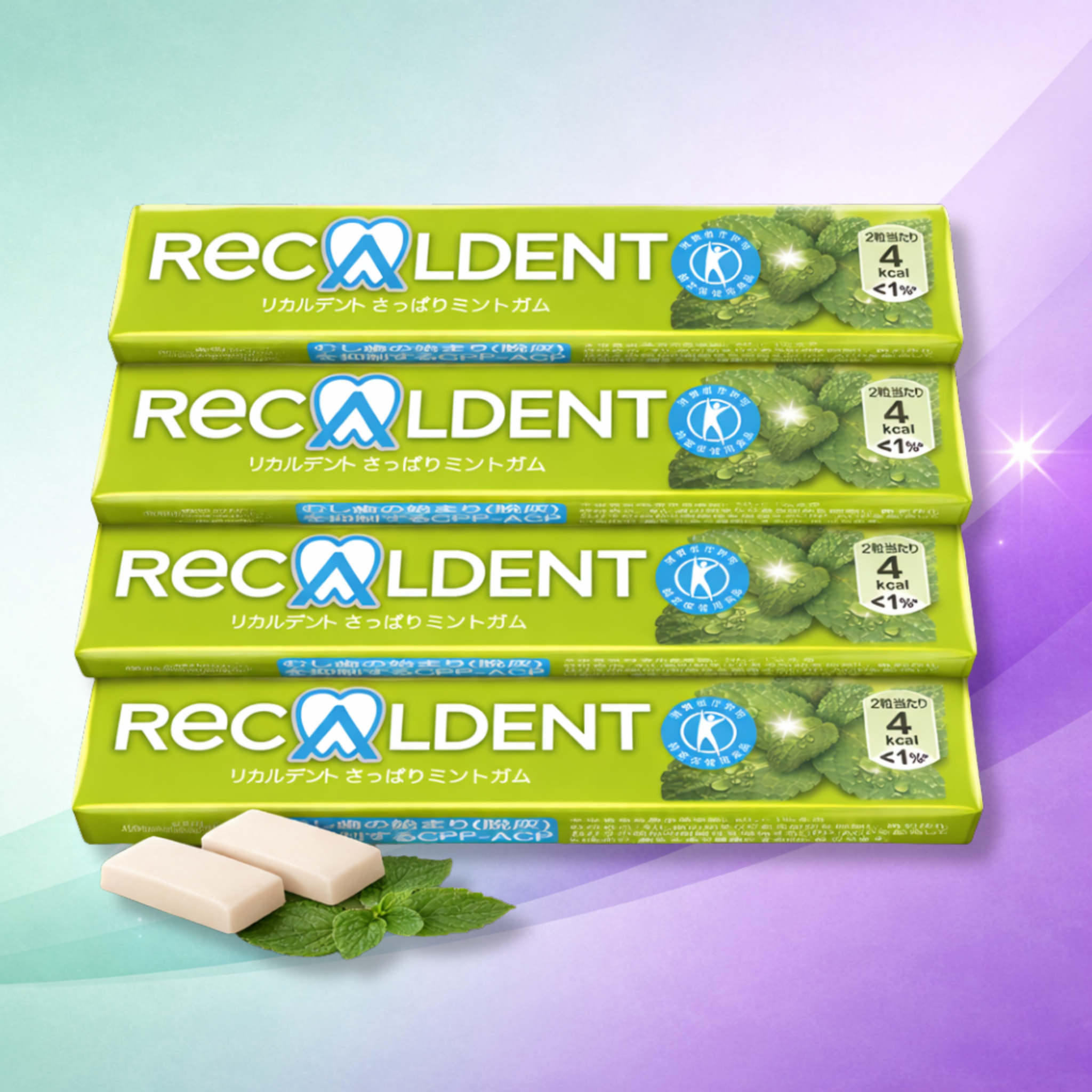Recaldent Mint (Stick) — Sugar-Free Chewing Gum (56 Pieces)